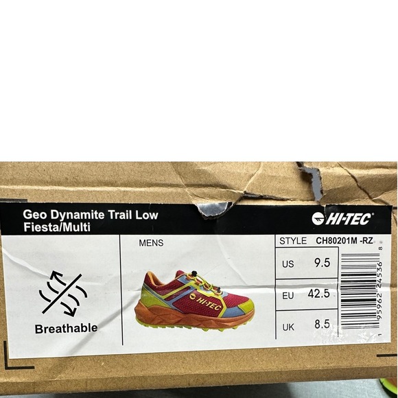 Hi-Tec Geo Dynamite Trail Low Mens 9.5 Fiesta Multi Color Sneakers CH80201M-RZ main image 10